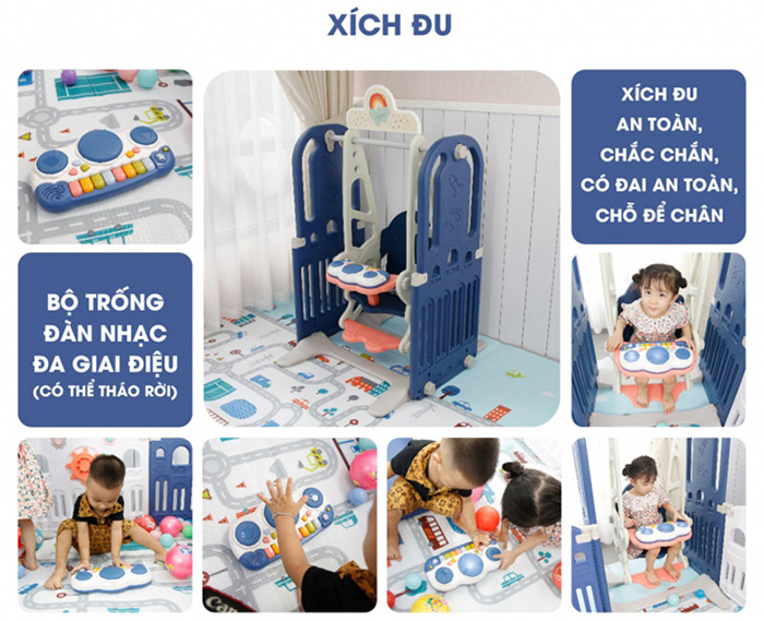 Combo cau truot, xich du, quay cui, bong ro Toyshouse WM19086 (10+2)