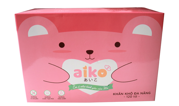 Khăn vải khô đa năng Aiko (120 tờ/hộp)