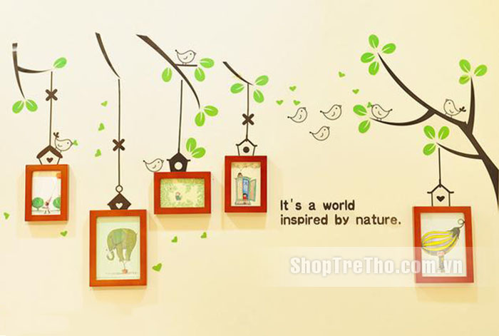 Tranh dán tường khung ảnh tổ chim M0035