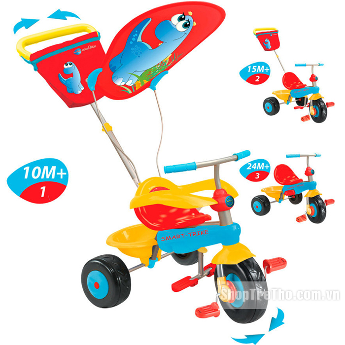 Xe đạp ba bánh Combi Smart Trike Candy màu đỏ