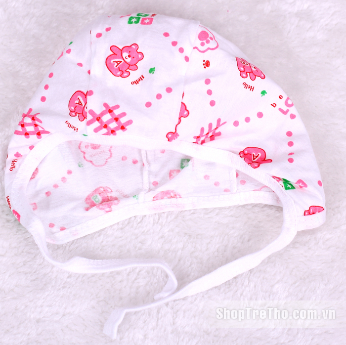 Mũ sơ sinh Piggy loại chụp có dây nhiều màu sắc