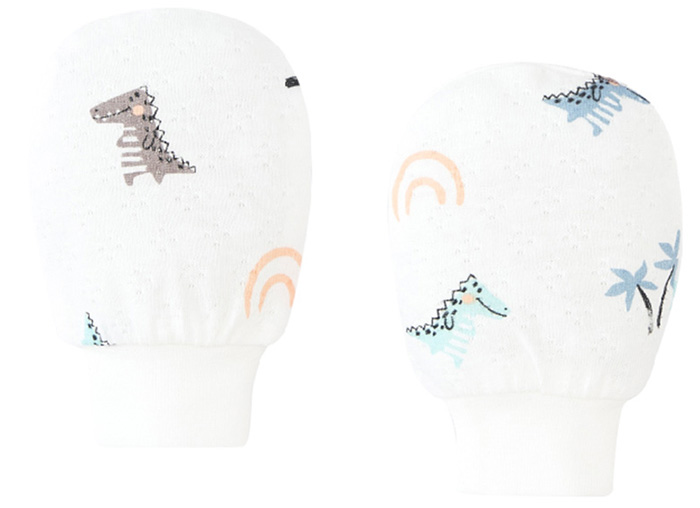 Bao tay có cổ Lullaby NH612P 2 đôiset (trắng in BT)