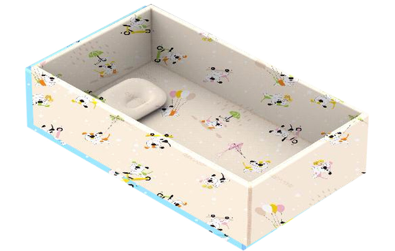 Bộ quây, nệm, gối cho cũi Autoru AUWDC02 kem