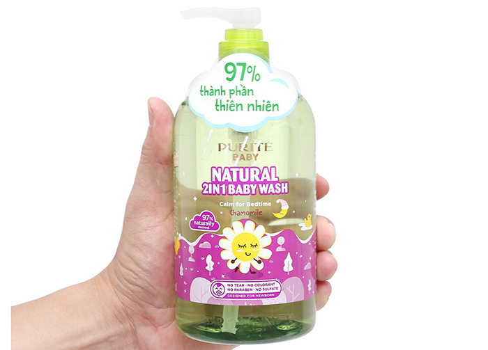 Sữa tắm gội thiên nhiên cúc La Mã Purité Baby
