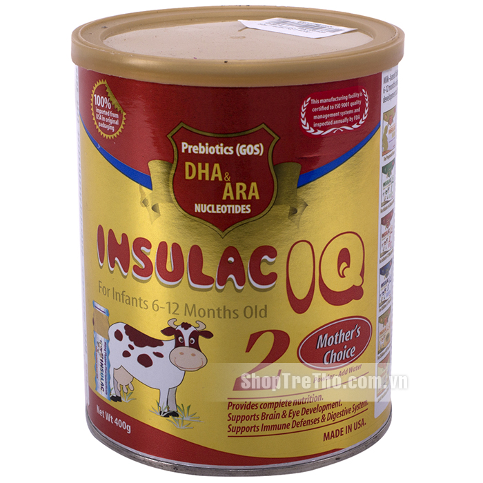 Sữa Insulac IQ2 cho trẻ từ 6-12 tháng 400gr