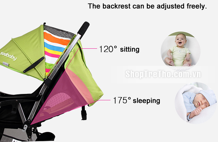 Xe đẩy Seebaby T05A có góc ngả khá rộng