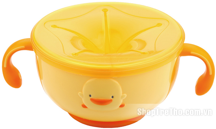 Bát tập ăn Piyopiyo 630118 cho bé có nắp đậy