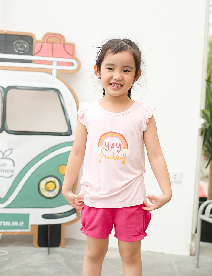bộ ba lỗ La Pomme bèo vai Yay Friday SS122