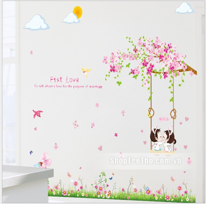 Tranh dán tường công viên tuổi thơ M0065