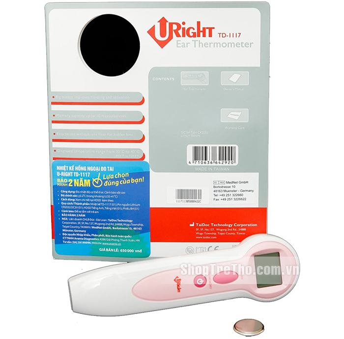 Nhiệt kế hồng ngoại đo tai U-Right TD-1117 