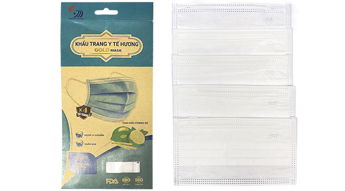 Khẩu trang y tế 4 lớp cao cấp Gold Mask Trường Dương hương tinh dầu chanh sả