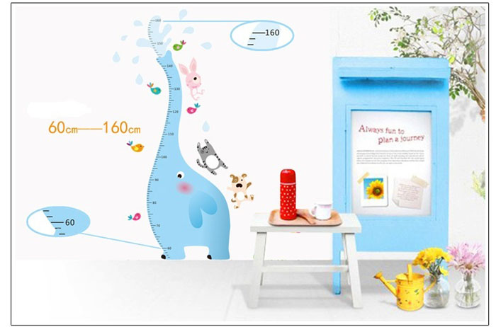 Tranh dán thước đo chiều cao hình voi AY9020