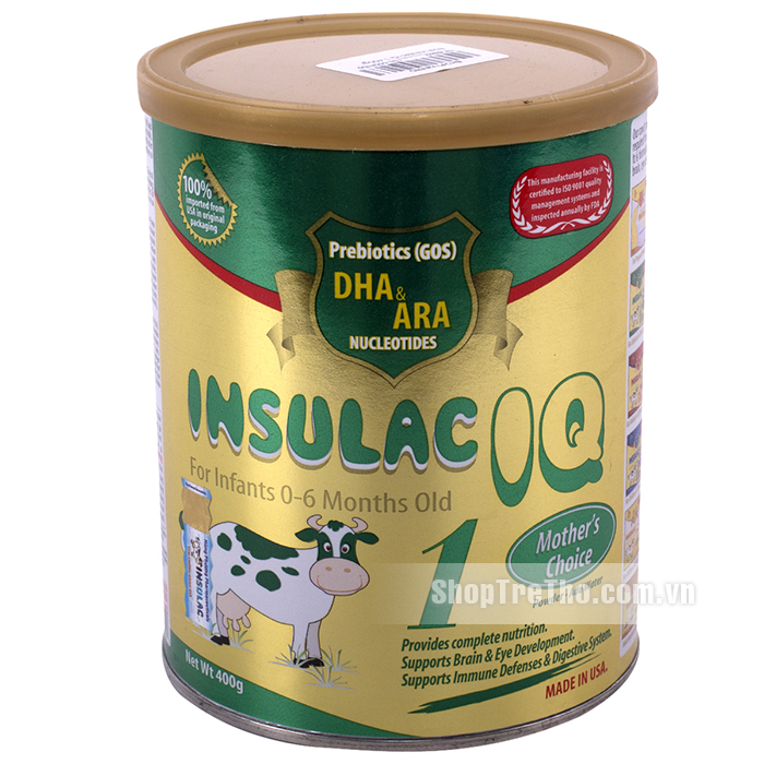 Sữa Insulac IQ 1 cho trẻ từ 0 - 6 tháng 400g