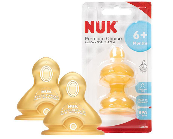 Núm ty Nuk Premium Choice+ cổ rộng cao su (2c/set)