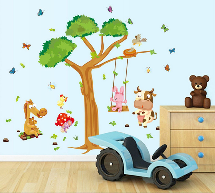 Tranh dán tường thú vui đùa M0095