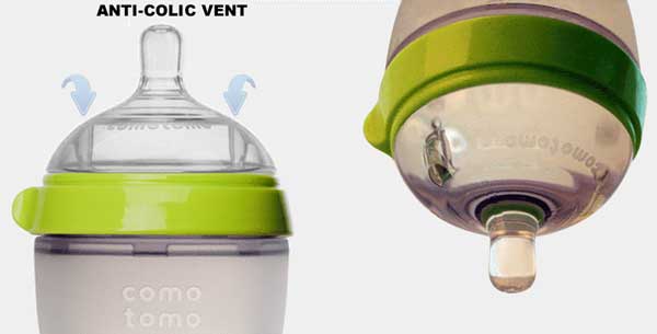 Núm ti của bình sữa Comotomo với thiết kế đặc biệt chống đầy hơi