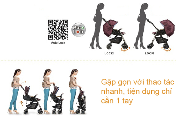Xe đẩy Combi Miracle Turn Elegant MT - 700D