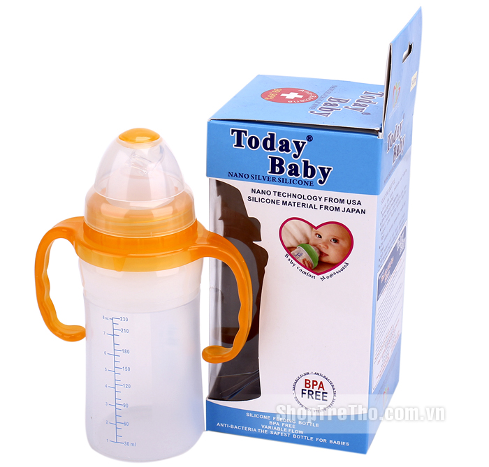Bình sữa Today Baby cổ rộng 240ml (dẹt)