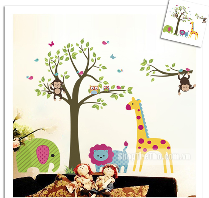 Tranh dán tường vườn thú 04 M004