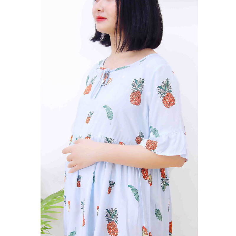 Bộ bầu lửng tole in trái cây xanh biển Emum
