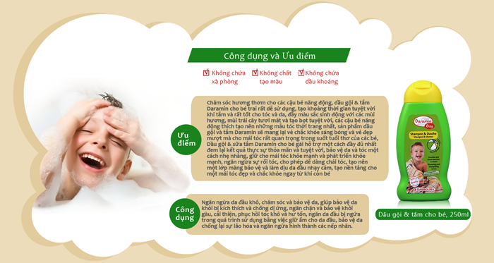 Dầu gội & sữa tắm Daramin Kids Boy