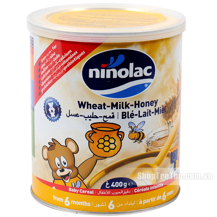 Bột ăn dặm Ninolac lúa mỳ sữa mật ong 400g 6m+