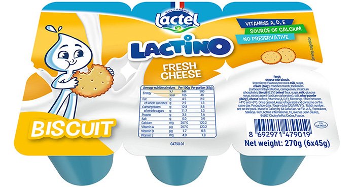 Pho mai tuoi Lactino vi Biscuit