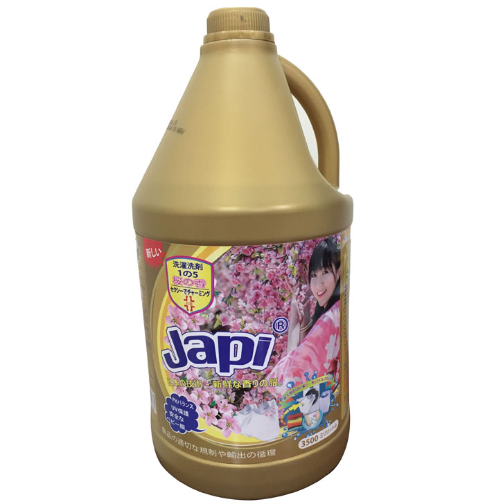 Nước giặt xả Japi hương hoa anh đào vàng 3.5L