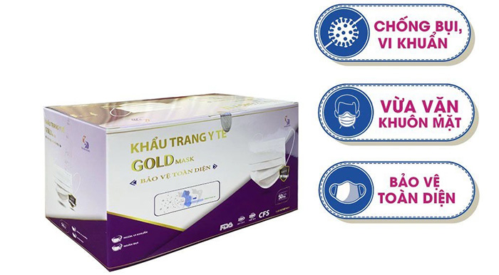 Khẩu trang y tế 3 lớp cao cấp Gold Mask Trường Dương