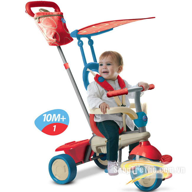 Xe 3 bánh cảm ứng Smart Trike Flamingo vanilla 4 trong 1