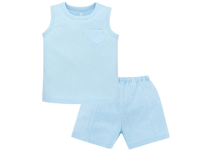 Bộ bé trai sát nách Lullaby NH83B (xanh nhạt)