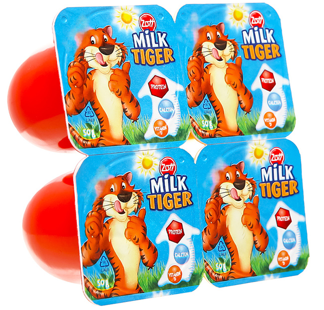 Phô mai tươi Milk Tiger hương dâu vani (vỉ 4 hộp)