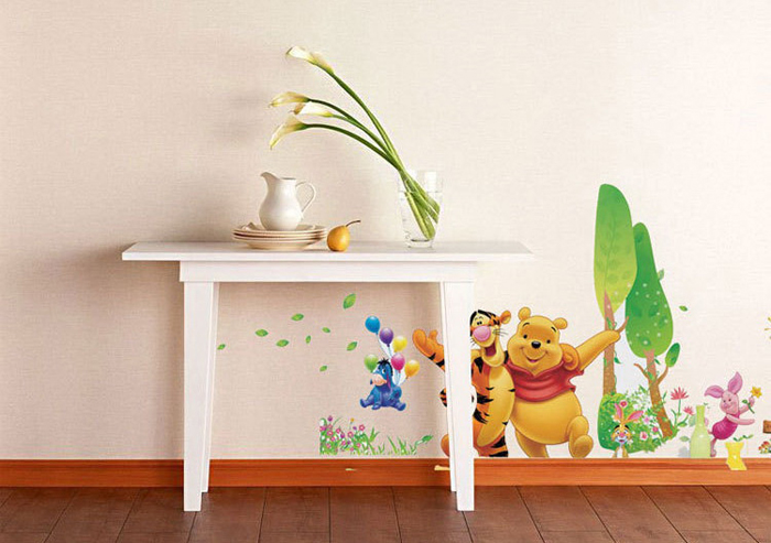Tranh dán tường gấu Pooh ca hát M004