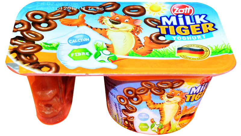 Sữa chua Milk Tiger hương vani với bánh vòng socola 100g