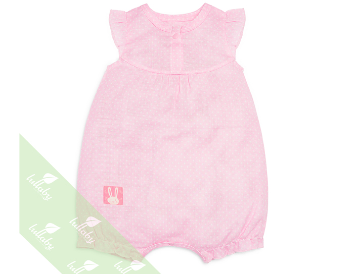 Body romper xô Lullaby bé gái (hồng nhạt)