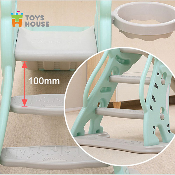 Cau truot kem khung bong ro hinh ho Toys House WM19024