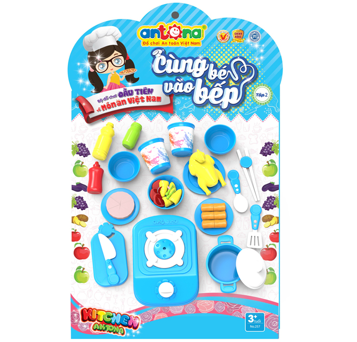 Đồ chơi Antona No.257 - Cùng bé vào bếp (màu xanh)