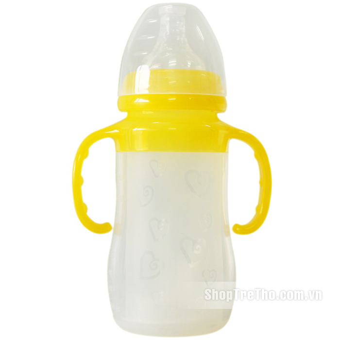 Bình thìa núm ty Babylove 240ml cổ rộng