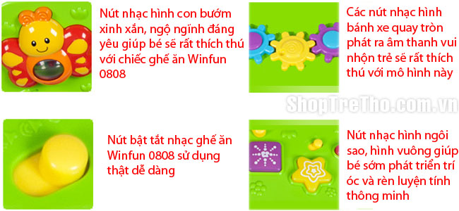 Ghế ăn cho bé Winfun có nhạc 0808