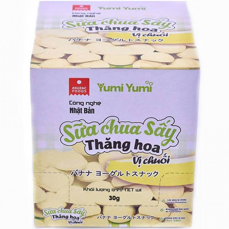 Hộp sữa chua sấy thăng hoa vị chuối Asuzac 30g