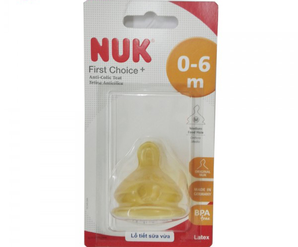Núm ty Nuk cổ rộng siêu mềm số 1 (đơn, cao su)