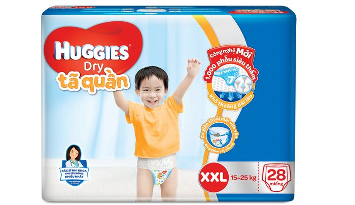 Tã – Bỉm Huggies Dry Pants XXL28 (15 – 25 kg)