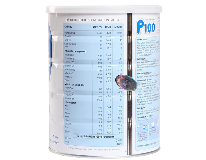 Sữa bột P100 hộp 900g