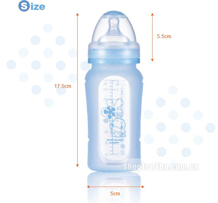 Bình sữa silicon mềm 240ml KUKU 5829