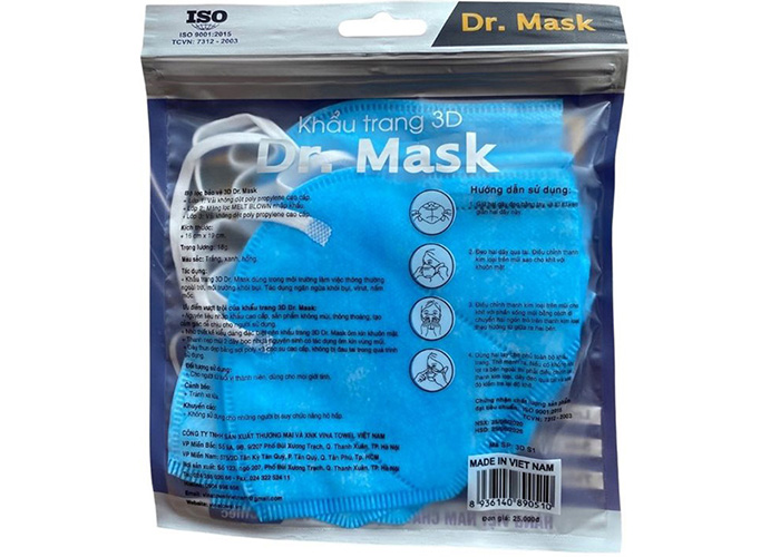 Khau trang y te 3D 3 lop khang khuan Dr. Mask