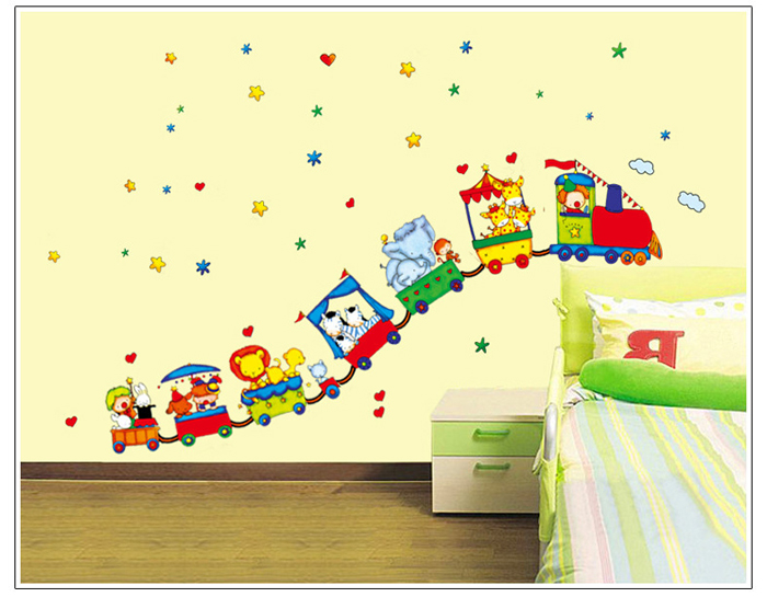 Tranh dán tường đoàn tàu ngộ nghĩnh M0065