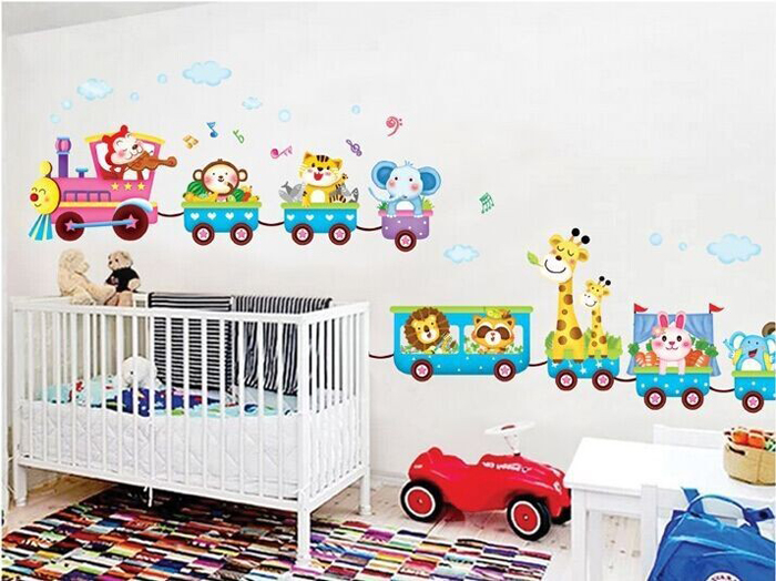 Tranh dán tường đoàn tàu vui vẻ M0035
