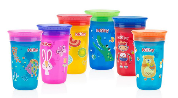 Ca uống nước 360 độ chống tràn không tay cầm Nuby 300ml