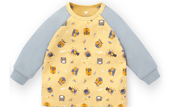 Áo bé trai dài tay raglan Lullaby NH108B (vàng in)