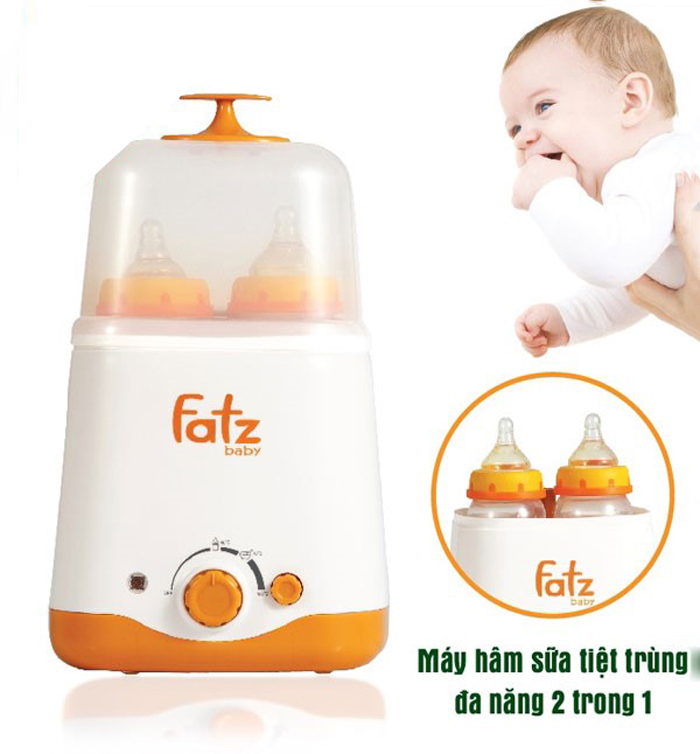 Máy hâm sữa tiệt trùng đa năng 2 bình cổ rộng Fatzbaby FB3011SL